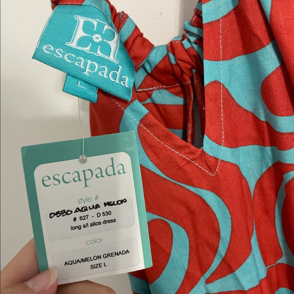 Escapada Aqua Melon Granada Maxi Dress NWT Size L